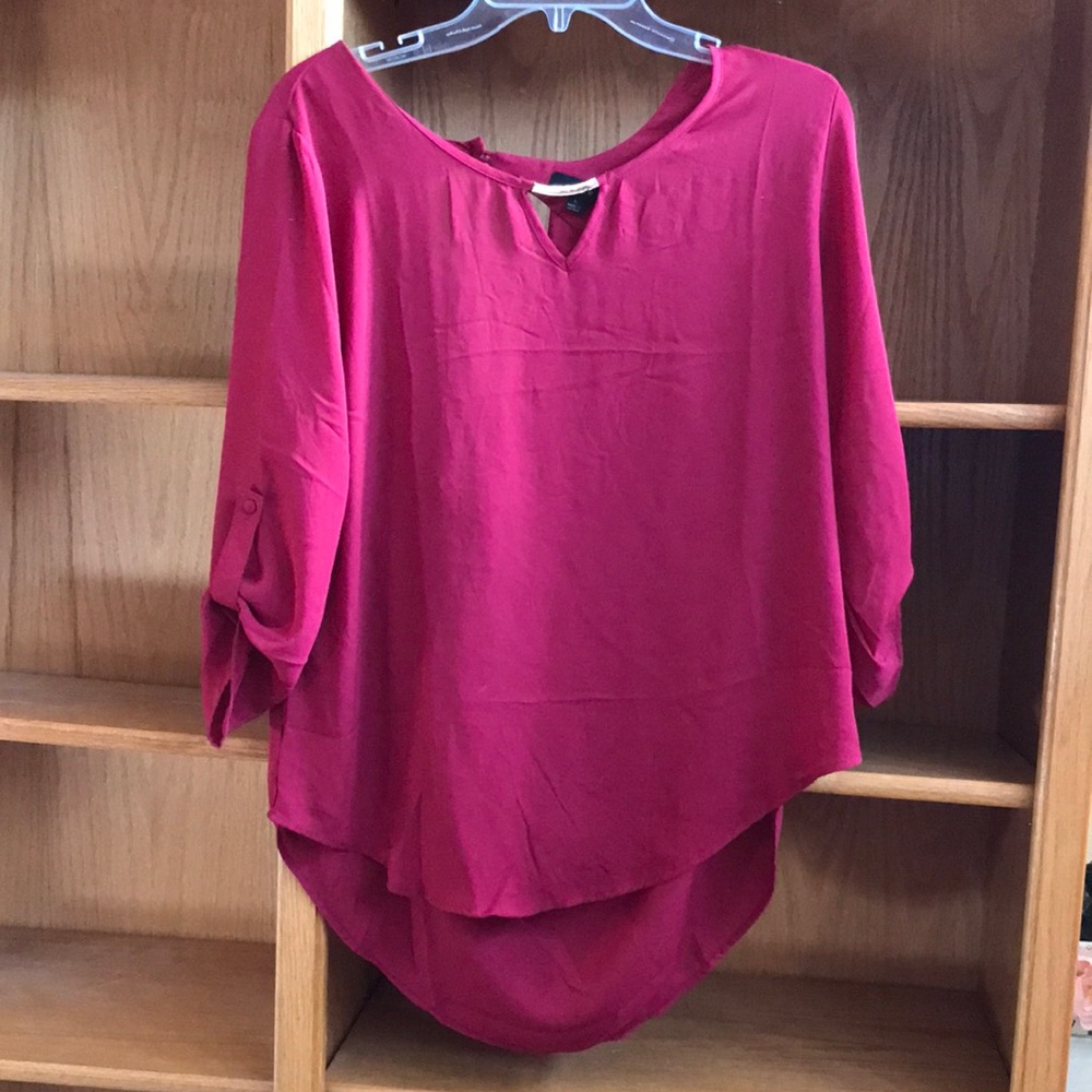 Burgundy Blouse Dress Shirt